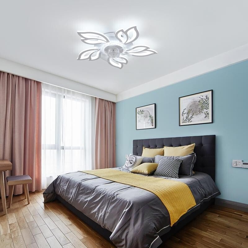 Ceiling Fan Light Remote Control LED Fandelier 6 - Speed Dimmable Quiet Fan - Kwikley