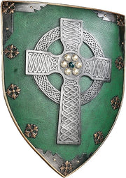 Celtic Cross Wall Shield Medieval Plaque 46cm Resin Decor - Kwikley