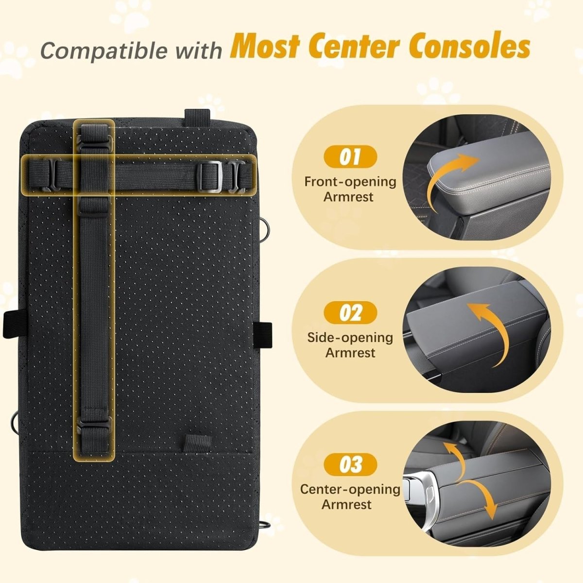 Center Console Dog Car Seat Anti Collapse Booster Bed Safety Belt Pet - Kwikley