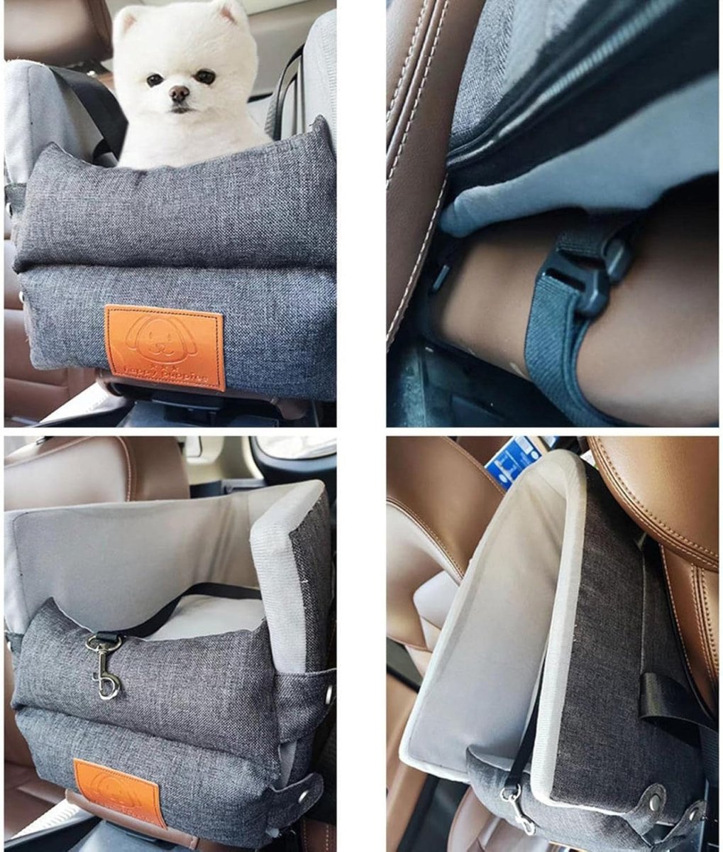Center Console Dog Car Seat Booster Bed Pet Carrier Small Dogs Cats - Kwikley