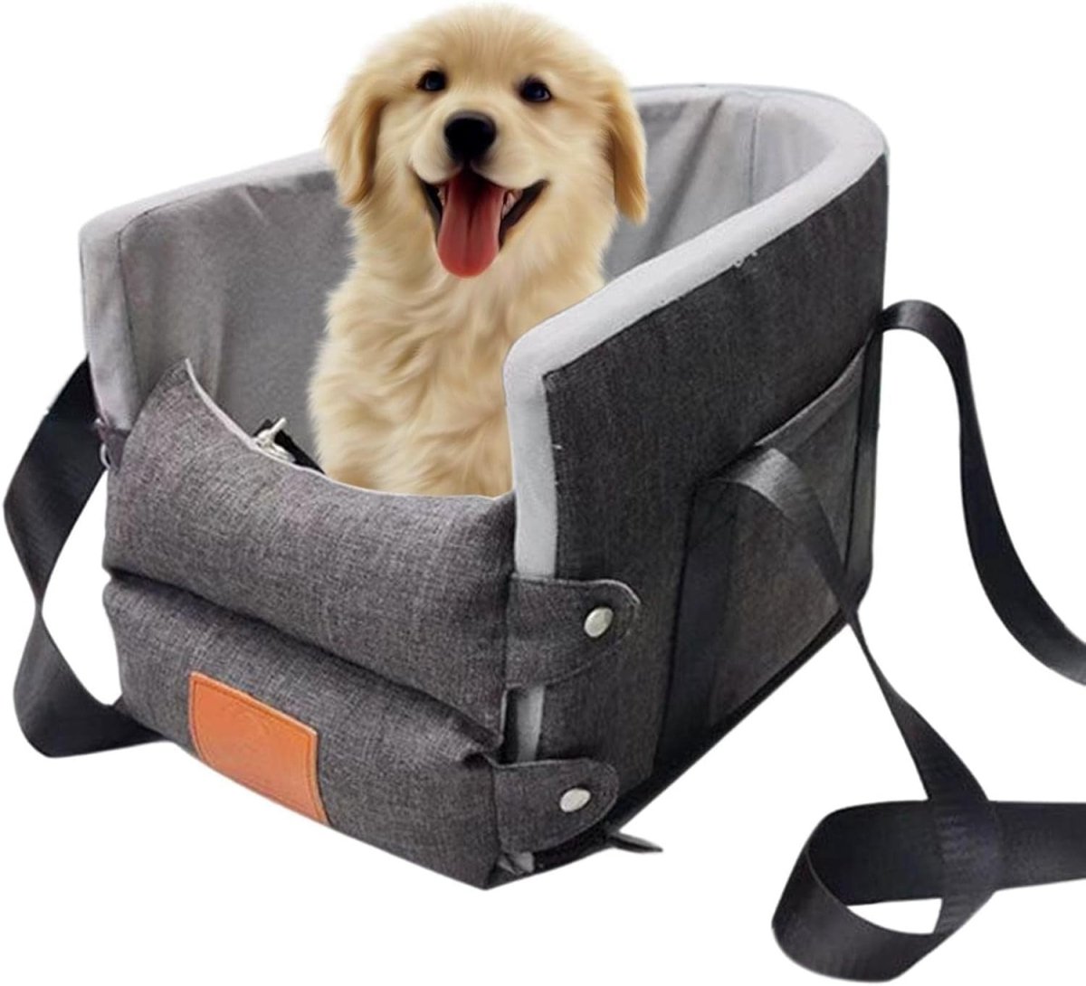 Center Console Dog Car Seat Booster Bed Pet Carrier Small Dogs Cats - Kwikley