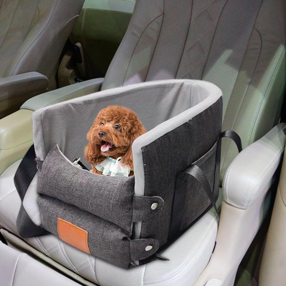 Center Console Dog Car Seat Booster Bed Pet Carrier Small Dogs Cats - Kwikley