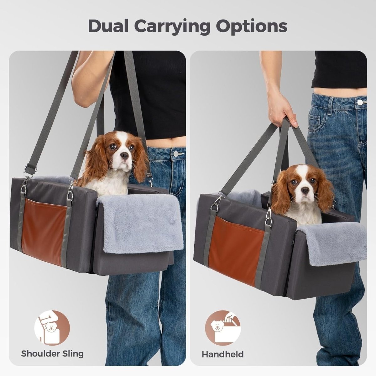 Center Console Dog Car Seat Booster Carrier Anti Anxiety Small Pets - Kwikley