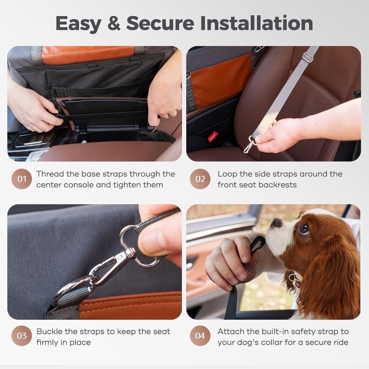 Center Console Dog Car Seat Booster Carrier Anti Anxiety Small Pets - Kwikley