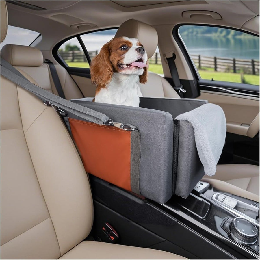 Center Console Dog Car Seat Booster Carrier Anti Anxiety Small Pets - Kwikley