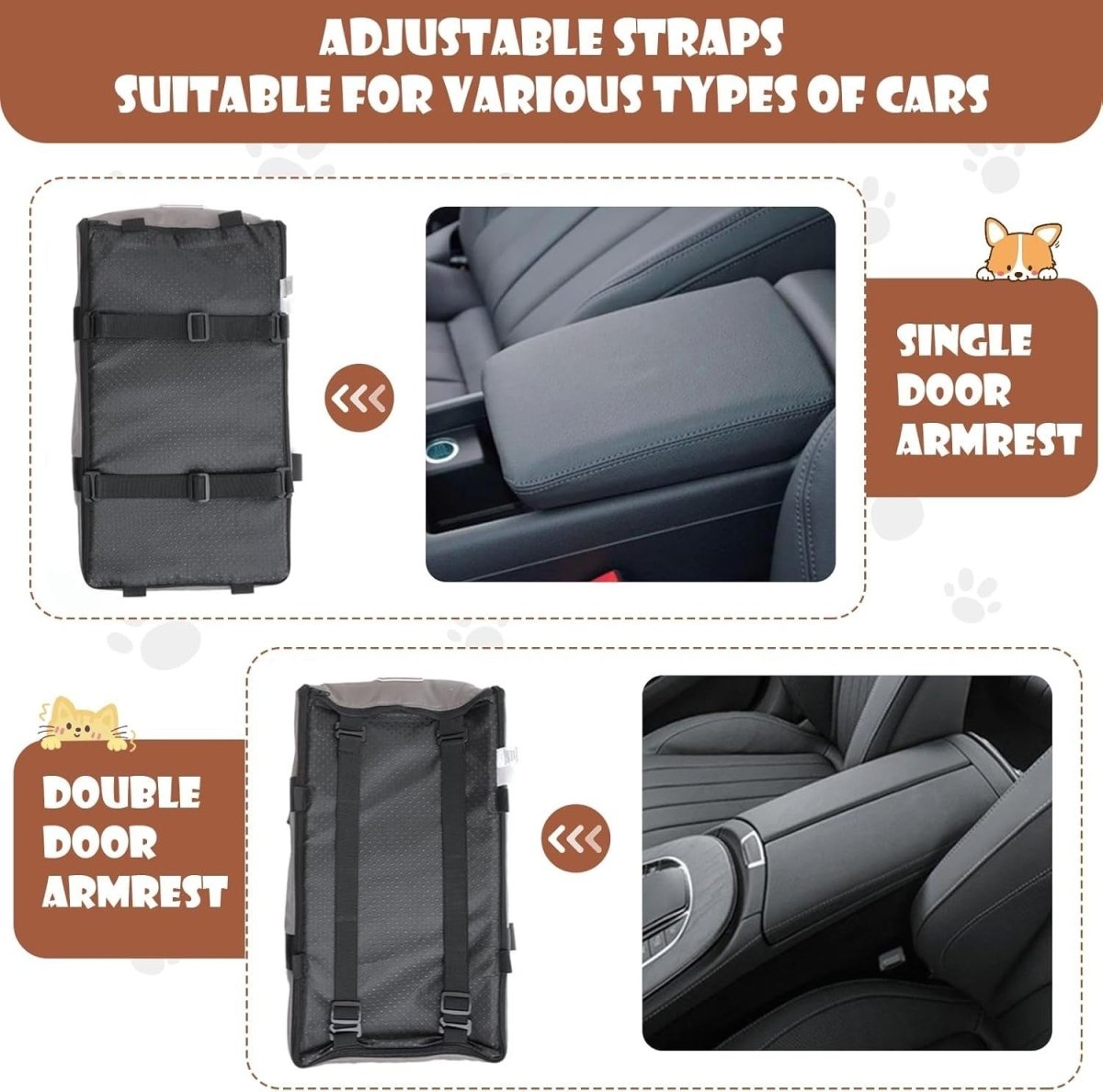 Center Console Dog Car Seat Booster Carrier Bed Small Dogs Cats 13lb - Kwikley