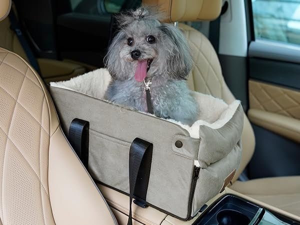 Center Console Dog Car Seat Booster Carrier Bed Small Dogs Cats 13lb - Kwikley