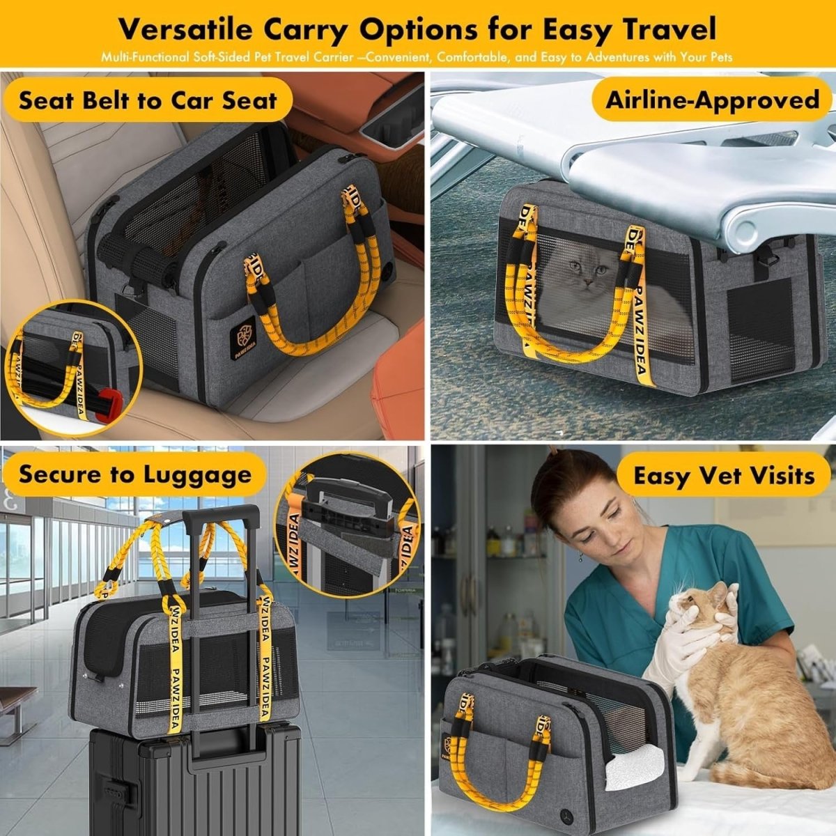 Center Console Dog Car Seat Enclosed Pet Carrier Booster for Small Pets - Kwikley
