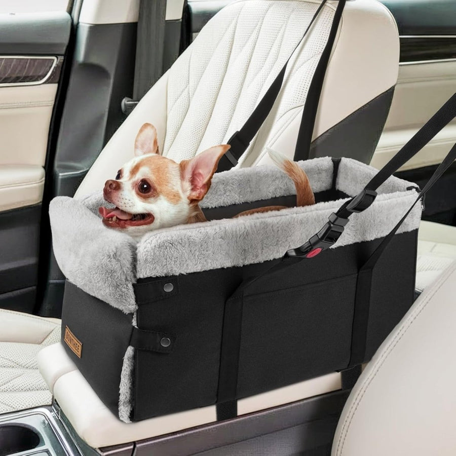 Center Console Dog Car Seat Foldable Booster Safety Hook Storage - Kwikley