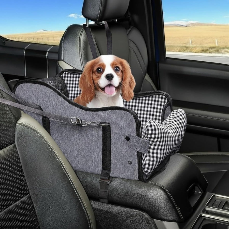 Center Console Dog Car Seat Pet Booster Carrier Bed for Small Dogs Cats - Kwikley