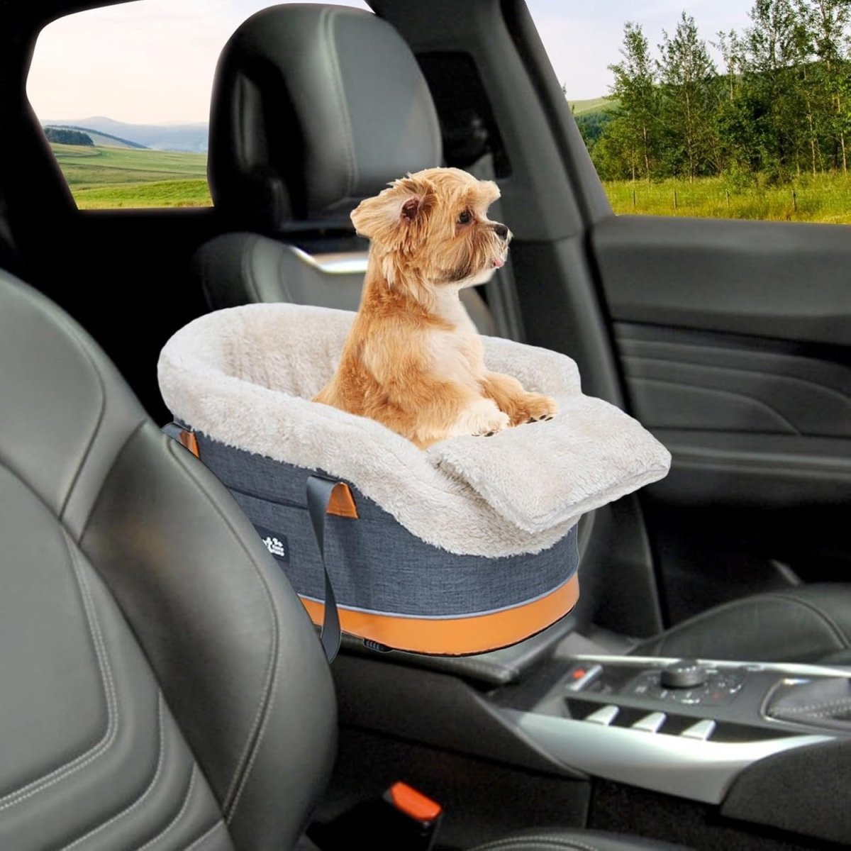 Center Console Dog Car Seat Pet Travel Carrier Bed Small Dogs Cats - Kwikley