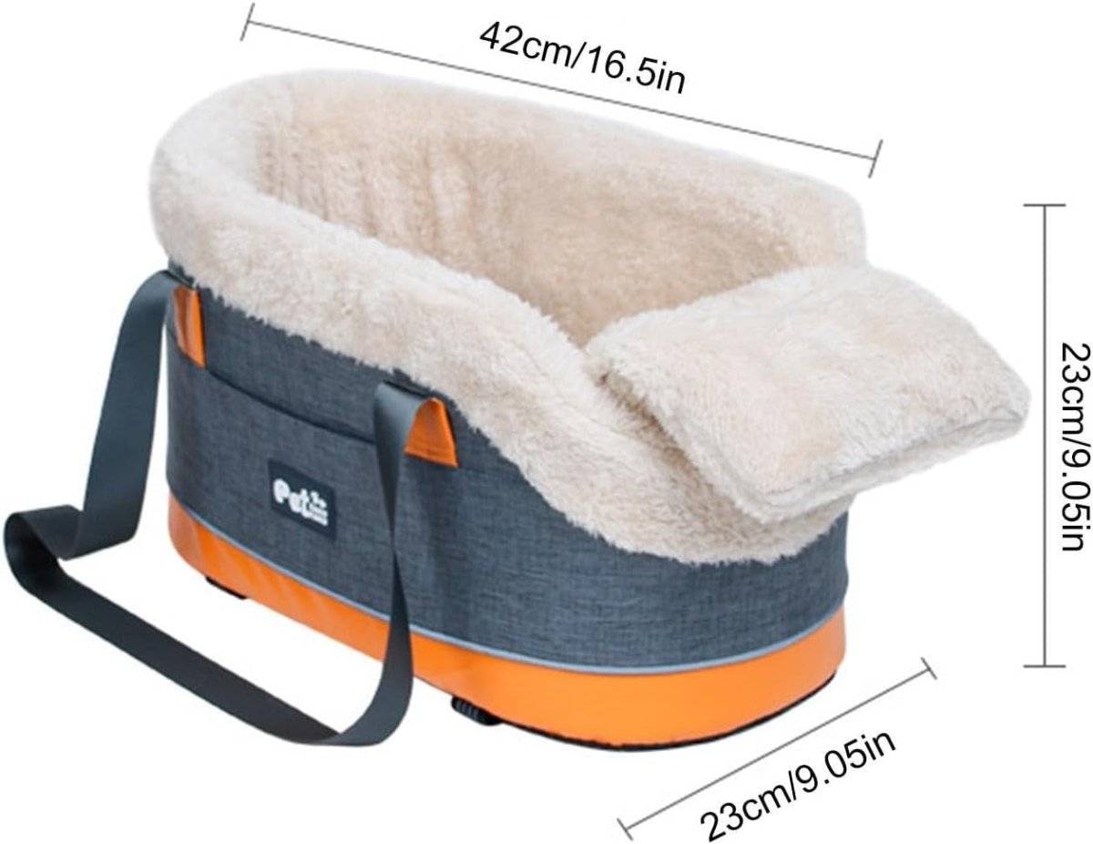 Center Console Dog Car Seat Pet Travel Carrier Bed Small Dogs Cats - Kwikley