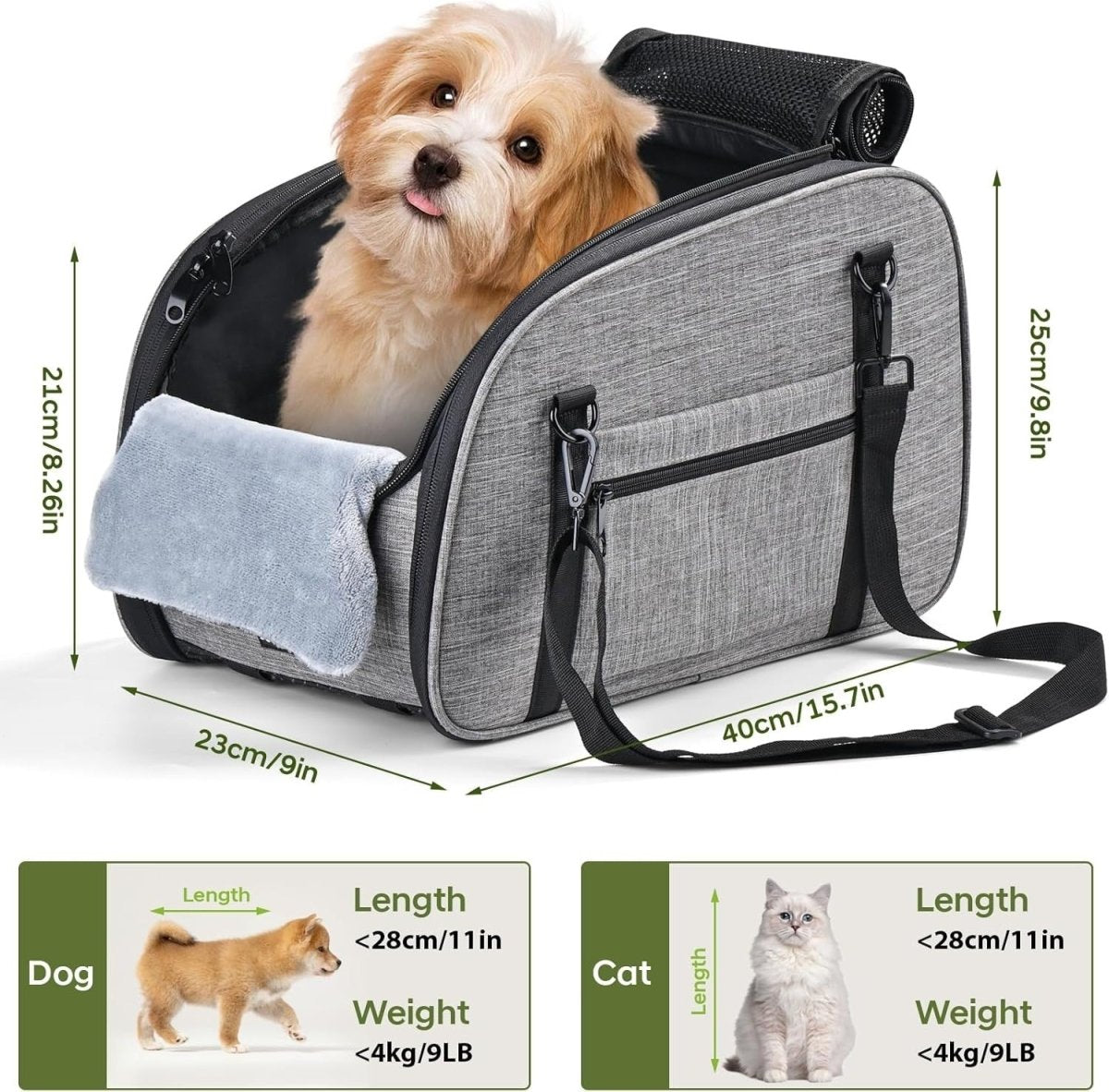 Center Console Dog Car Seat Safety Booster Bed Washable Pet Carrier - Kwikley