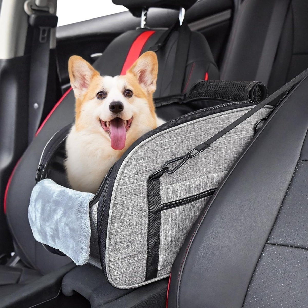 Center Console Dog Car Seat Safety Booster Bed Washable Pet Carrier - Kwikley