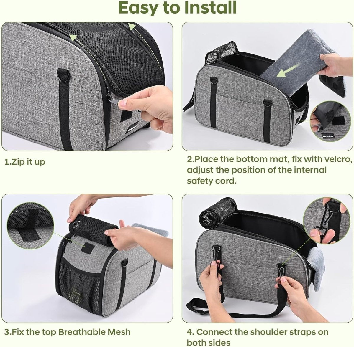 Center Console Dog Car Seat Safety Booster Bed Washable Pet Carrier - Kwikley