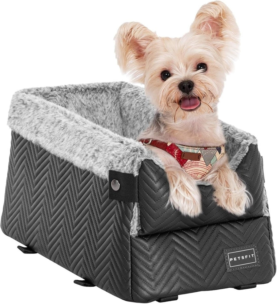 Center Console Dog Car Seat Safety Tether Booster Bed Small Dogs 9lb - Kwikley
