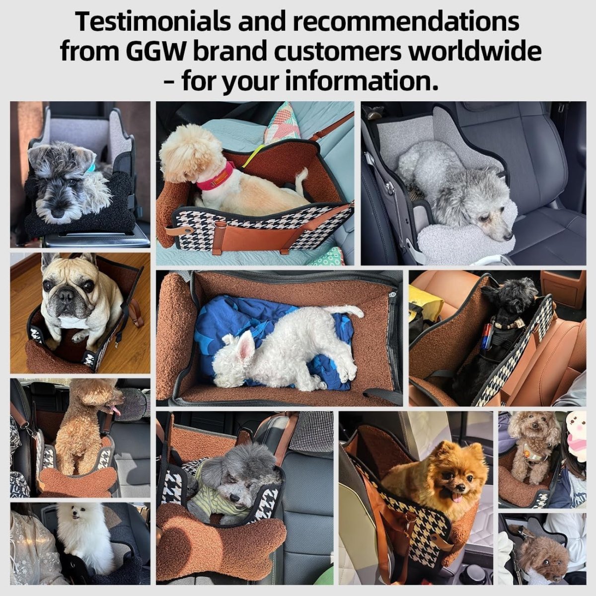 Centre Console Dog Car Seat Booster Carrier Small Dogs Cats Waterproof - Kwikley