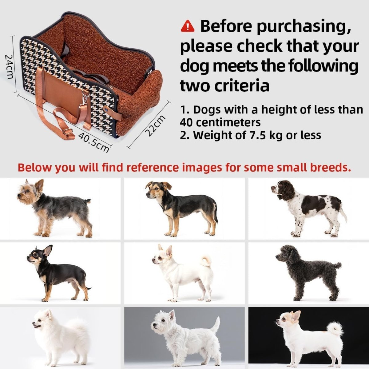 Centre Console Dog Car Seat Booster Carrier Small Dogs Cats Waterproof - Kwikley