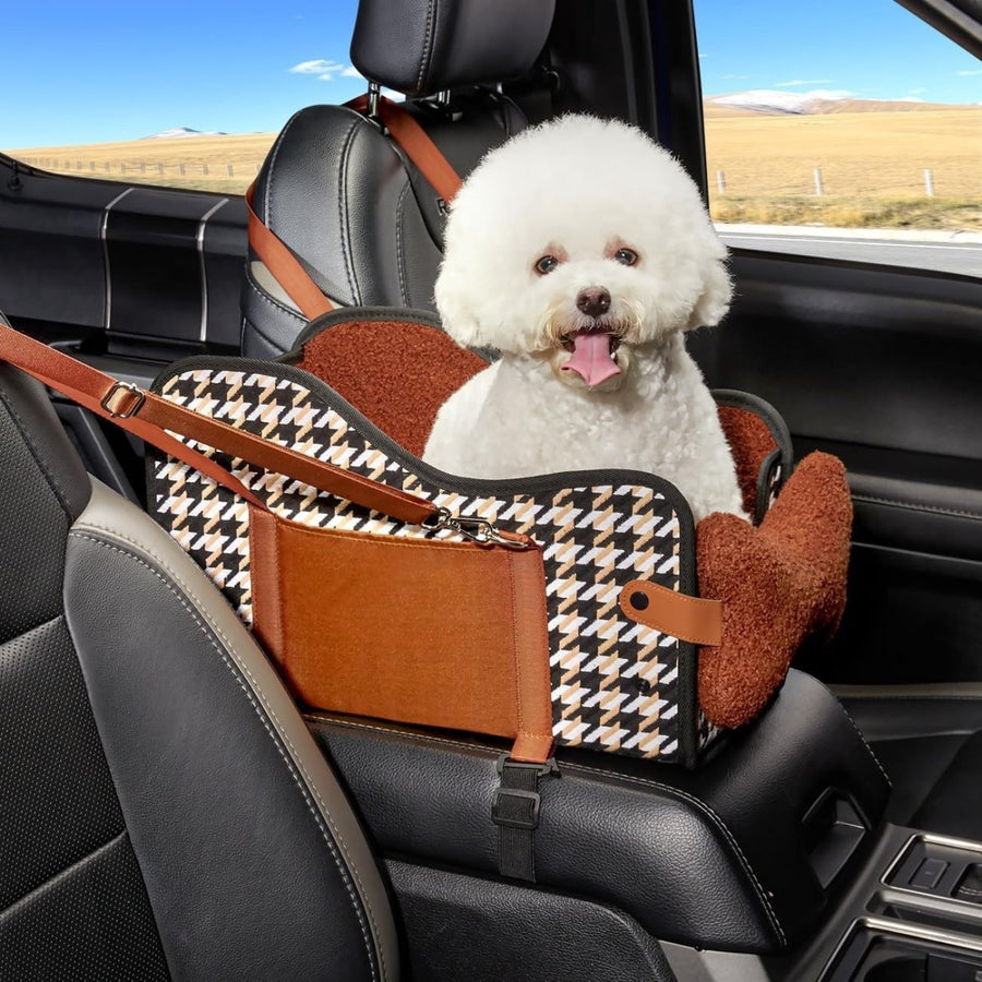 Centre Console Dog Car Seat Booster Carrier Small Dogs Cats Waterproof - Kwikley