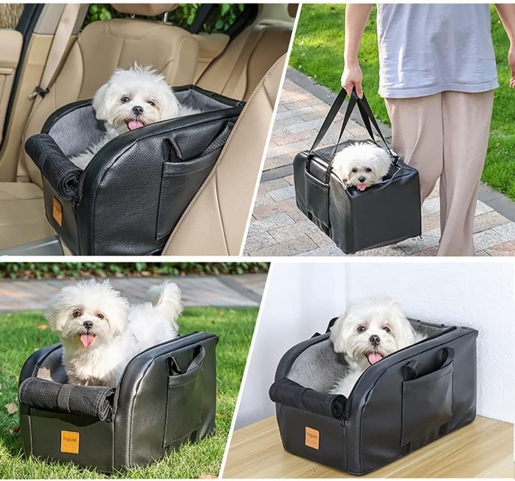 Centre Console Dog Car Seat Booster Small Dog Cat Carrier Armrest Seat - Kwikley