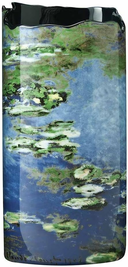 Ceramic Art Vase Water Lily Design Decorative Bottle Shape Home Decor - Kwikley
