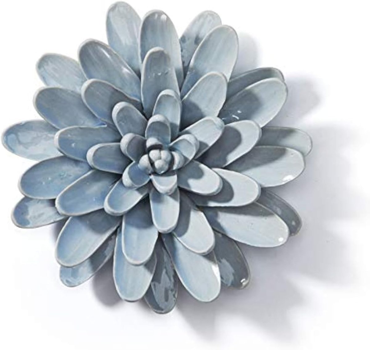 Ceramic Flower Wall Art Blue 17cm Modern Floral Decor - Kwikley