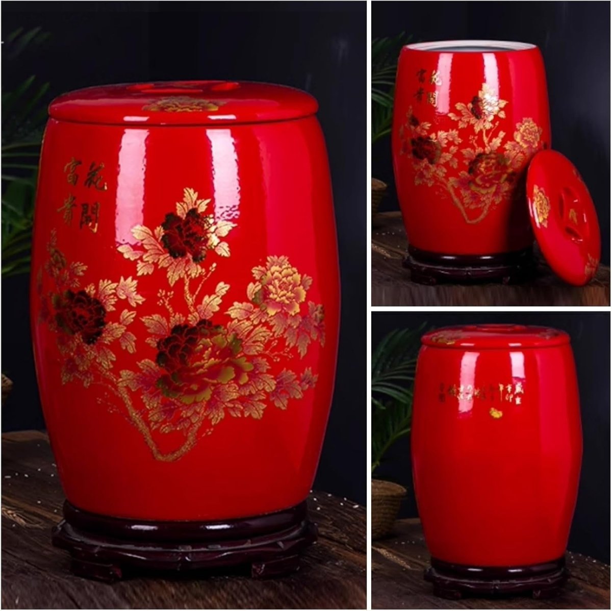 Ceramic Rice Storage Jar 5KG Airtight Grain Container with Lid Handle - Kwikley