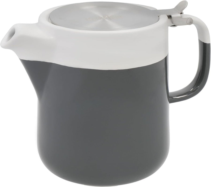 Ceramic Teapot with Infuser 1.2L Grey Loose Leaf Tea Pot 4 Cup - Kwikley