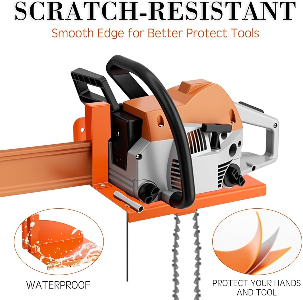 Chainsaw Wall Mount Holder 2 Pack Heavy Duty Tool Rack - Kwikley