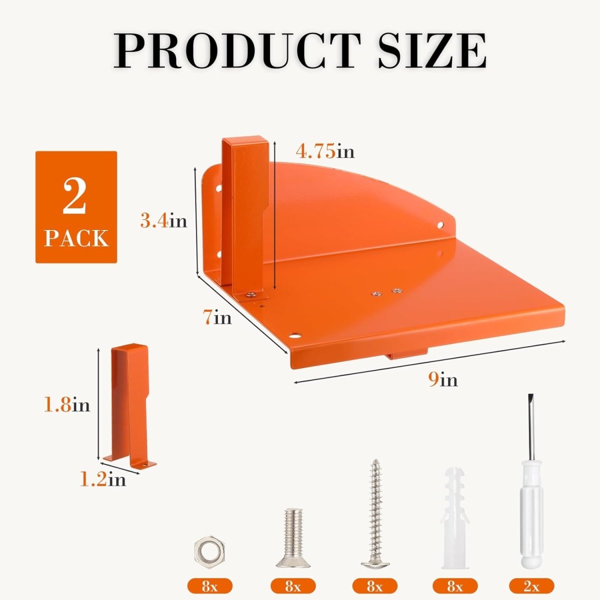 Chainsaw Wall Mount Holder 2 Pack Heavy Duty Tool Rack - Kwikley