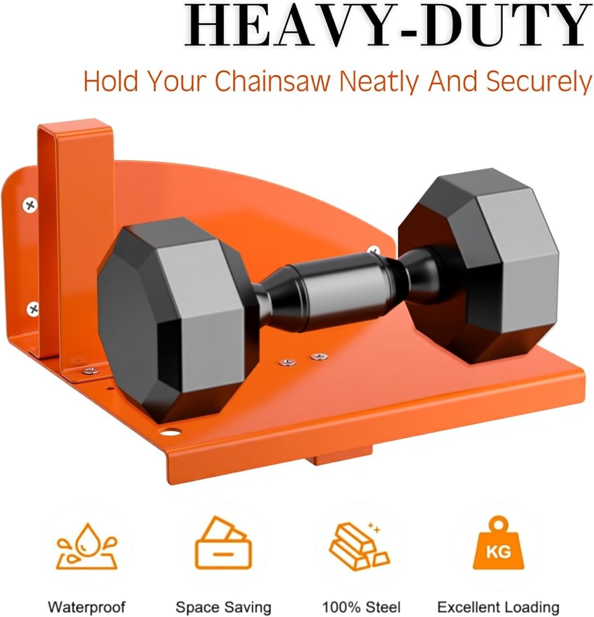 Chainsaw Wall Mount Holder 2 Pack Heavy Duty Tool Rack - Kwikley