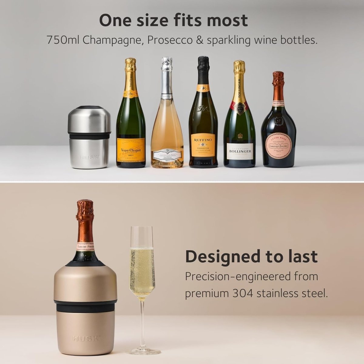 Champagne Wine Bottle Cooler Icicleless Keeps Drinks Cold 6 Hours - Kwikley
