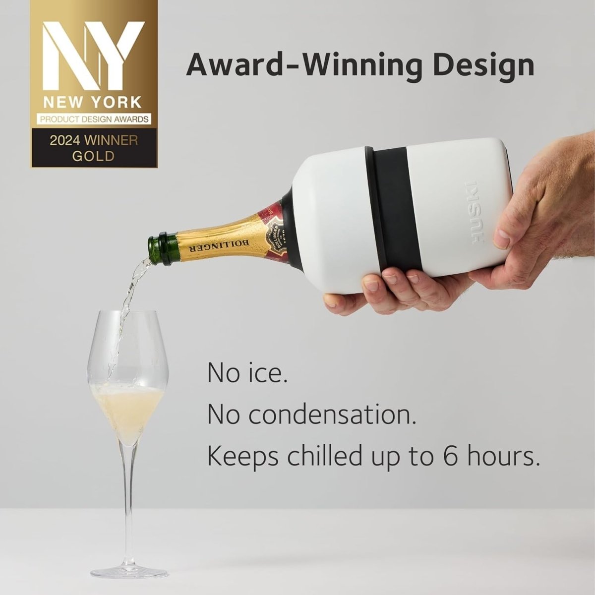 Champagne Wine Bottle Cooler Icicleless Keeps Drinks Cold 6 Hours Black - Kwikley