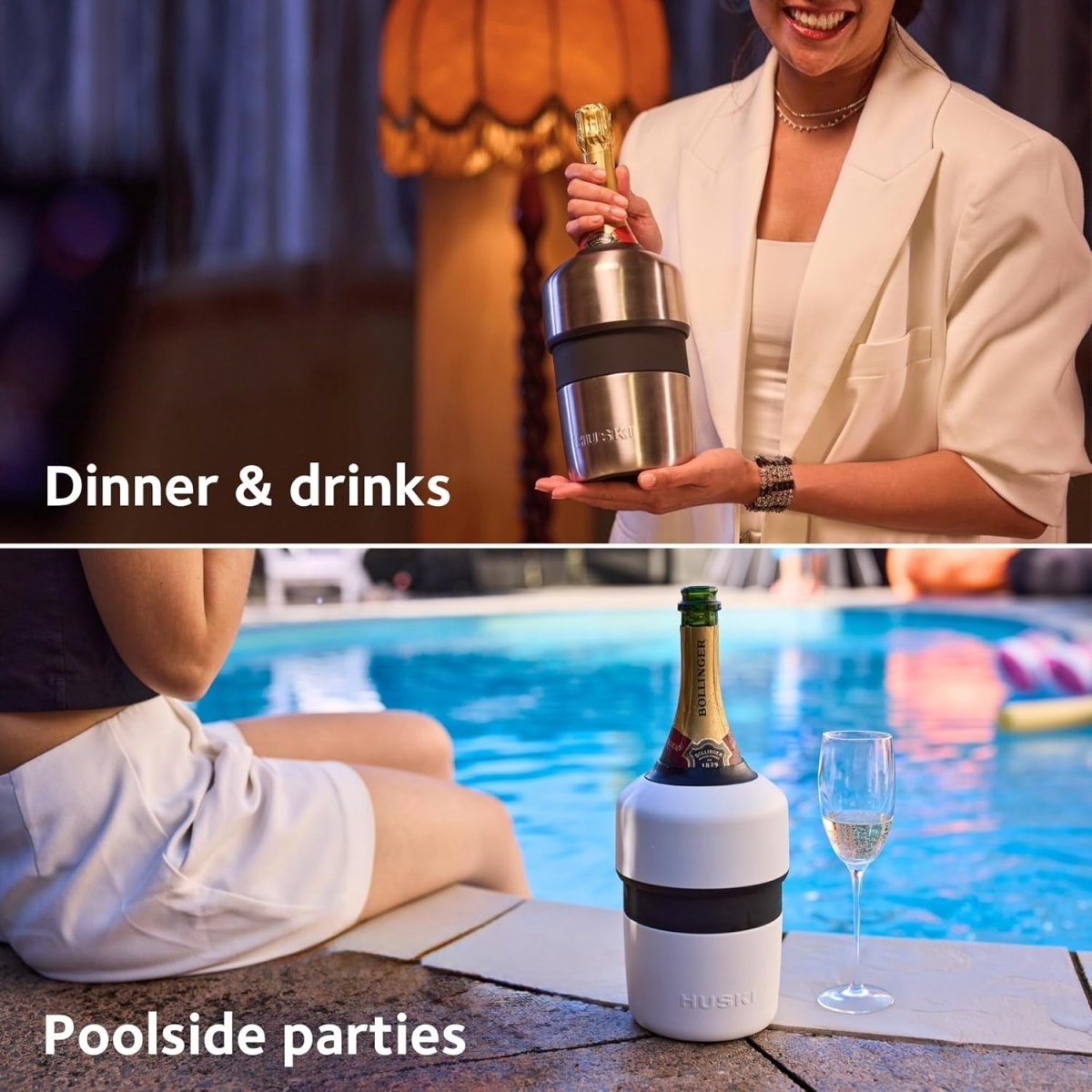 Champagne Wine Bottle Cooler Icicleless Keeps Drinks Cold 6 Hours Gift - Kwikley