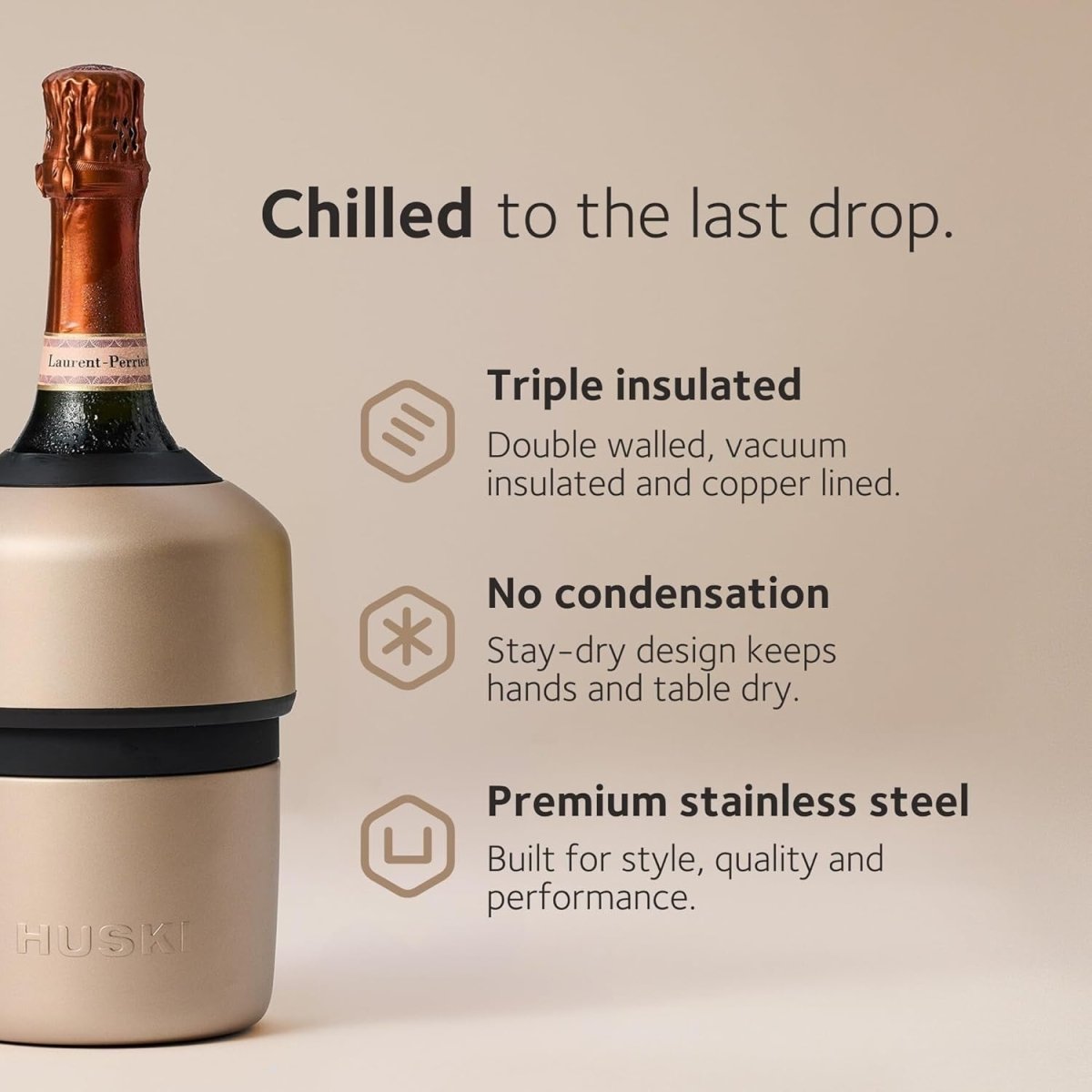 Champagne Wine Bottle Cooler Icicleless Keeps Drinks Cold 6 Hours Gift - Kwikley