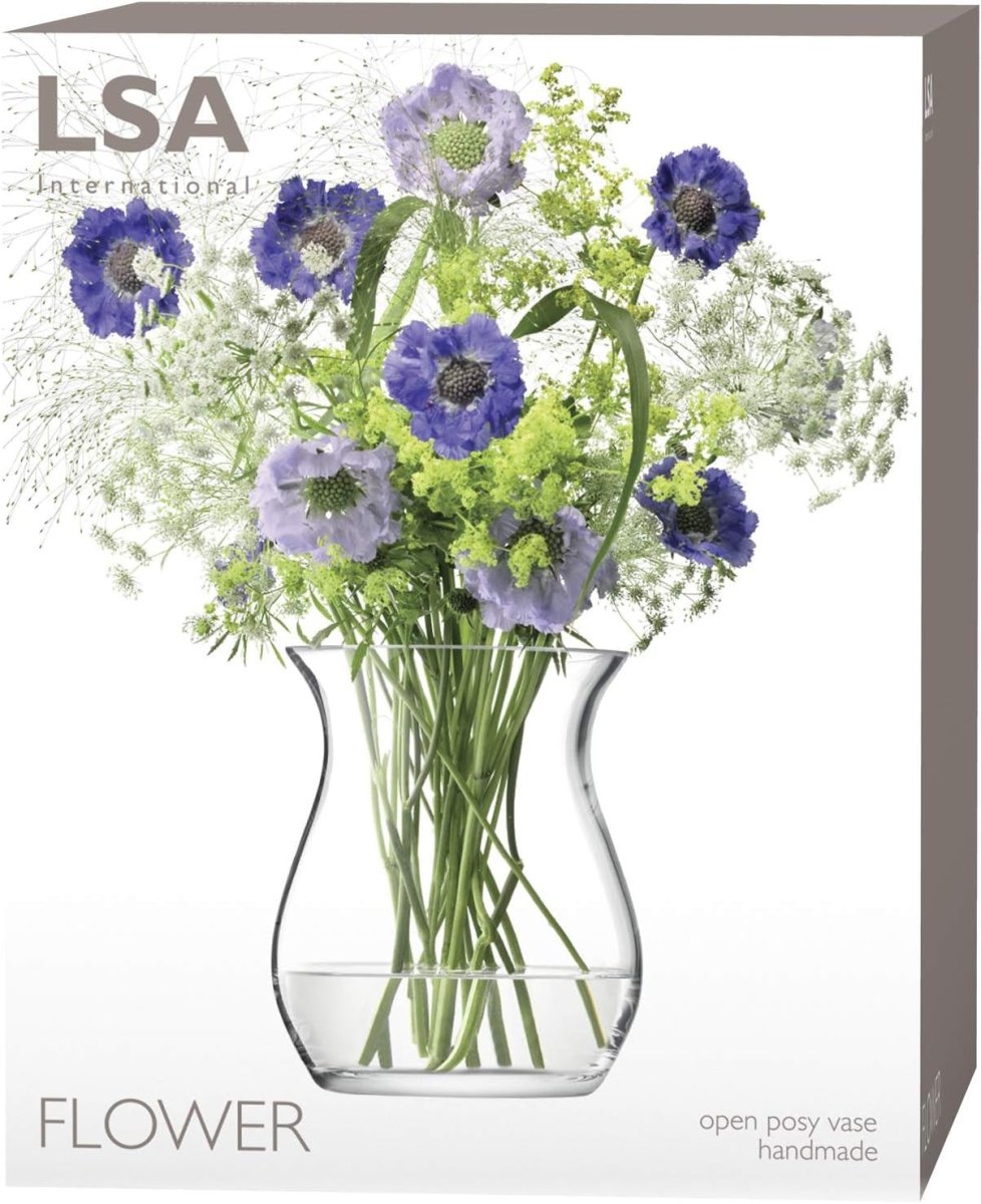 Clear Glass Flower Vase 23cm Modern Bouquet Centerpiece Home Table Décor - Kwikley