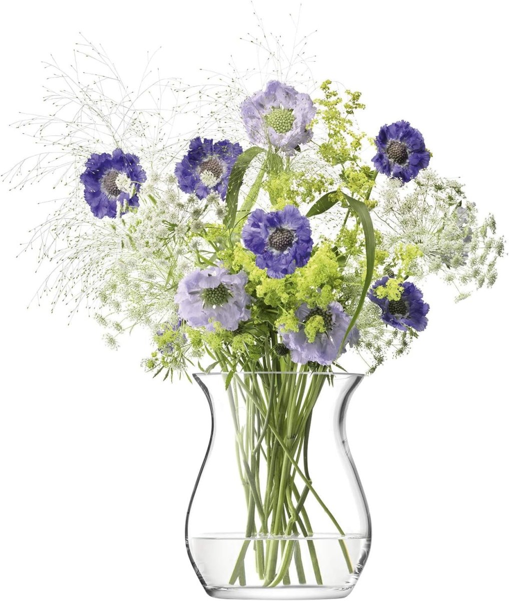 Clear Glass Flower Vase 23cm Modern Bouquet Centerpiece Home Table Décor - Kwikley