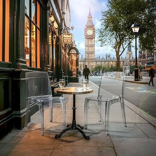 Clear Polycarbonate Dining Chairs Set of 4 Stackable Modern Kitchen Seats - Kwikley