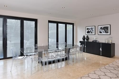 Clear Polycarbonate Dining Chairs Set of 4 Stackable Modern Kitchen Seats - Kwikley