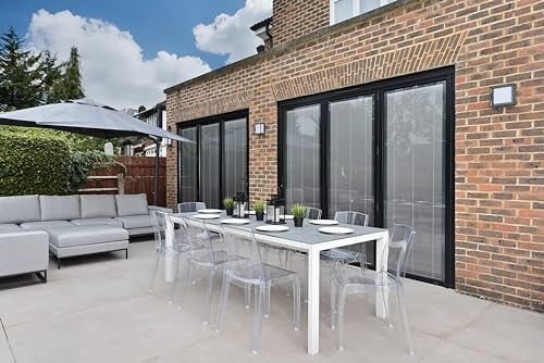Clear Polycarbonate Dining Chairs Set of 4 Stackable Modern Kitchen Seats - Kwikley