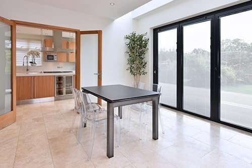 Clear Polycarbonate Dining Chairs Set of 4 Stackable Modern Kitchen Seats - Kwikley