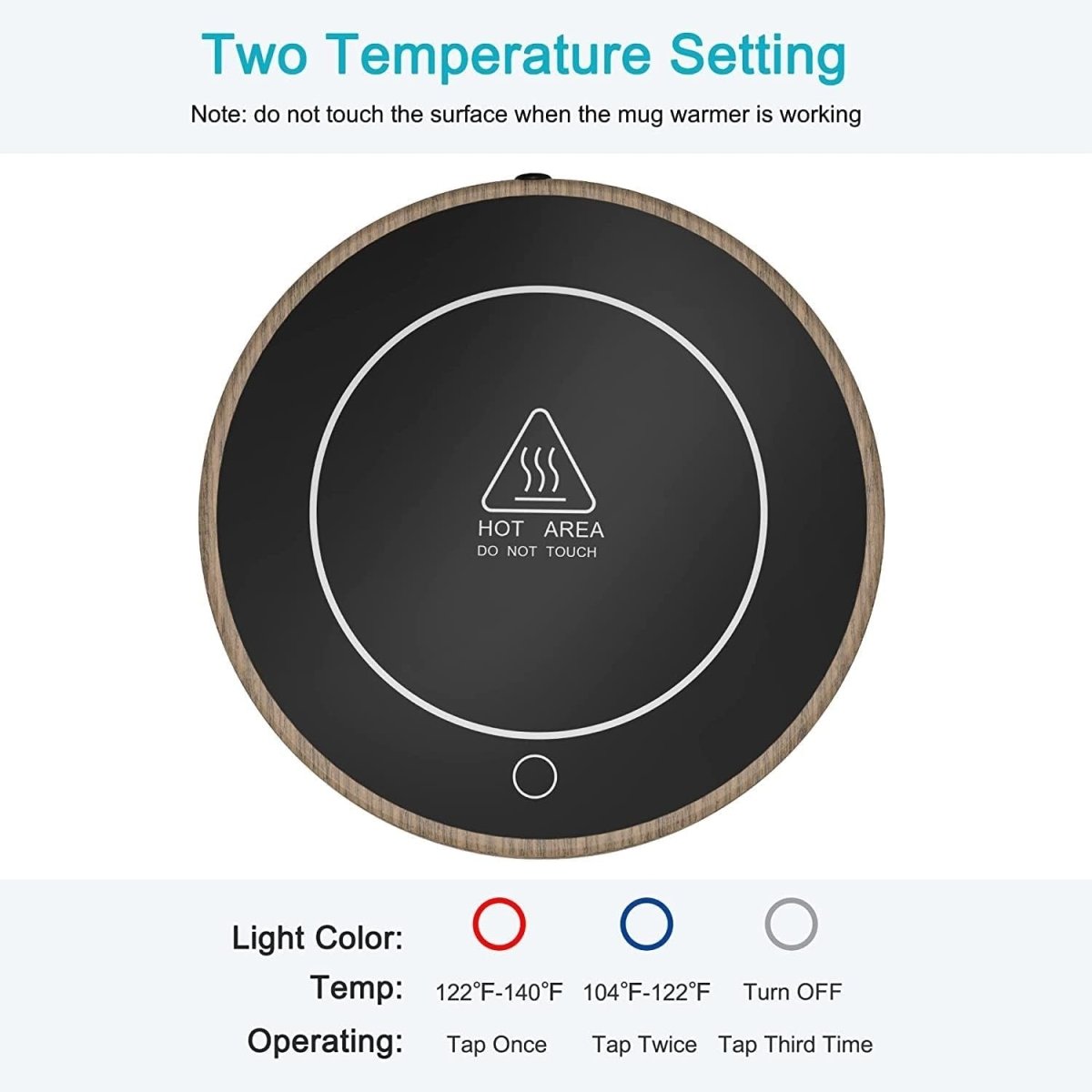 Coffee Mug Warmer 2 Temp Settings 8H Auto Shut Off Desk - Kwikley