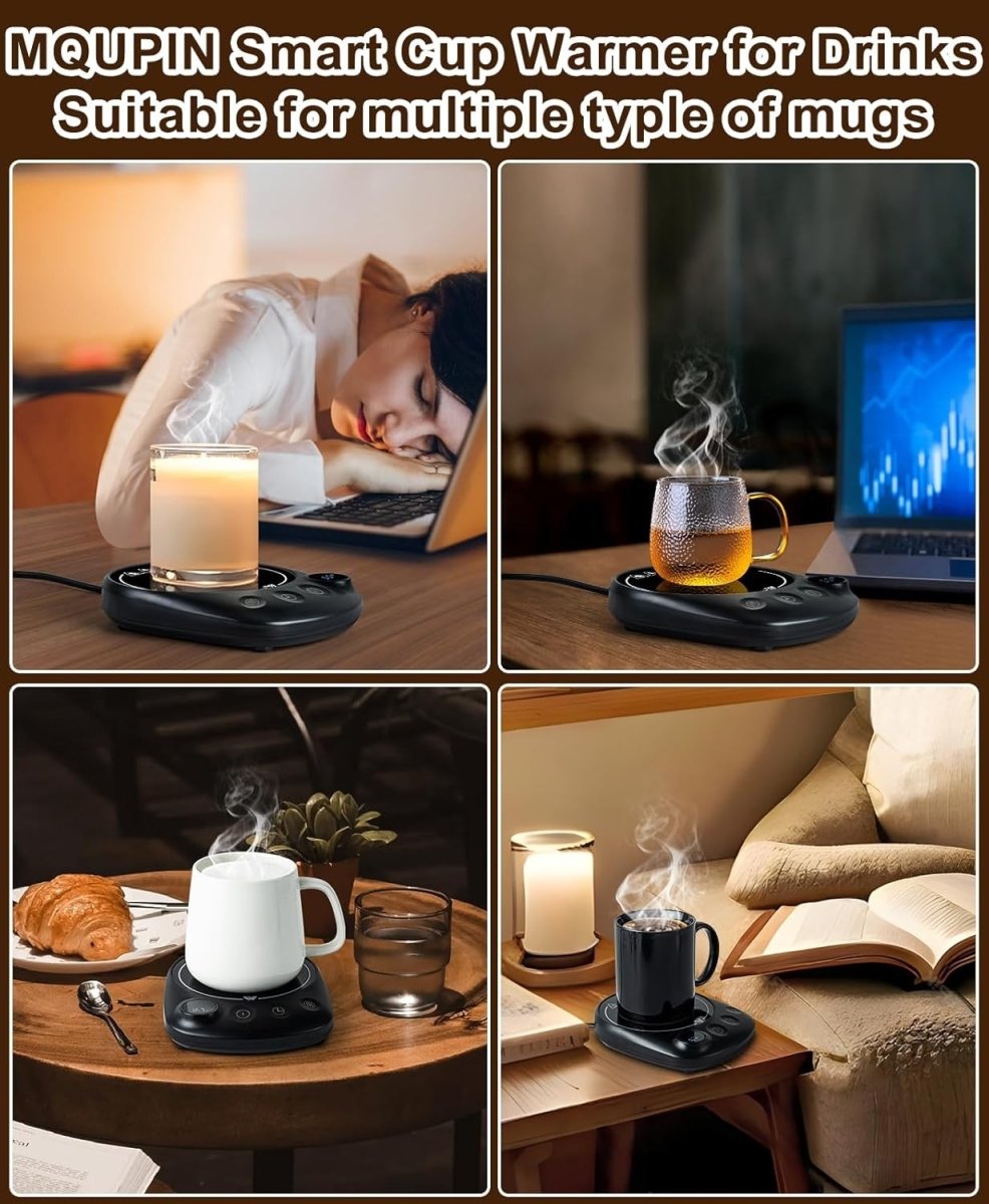 Coffee Mug Warmer 4 Temp Settings Timer Auto Shut Off Black - Kwikley
