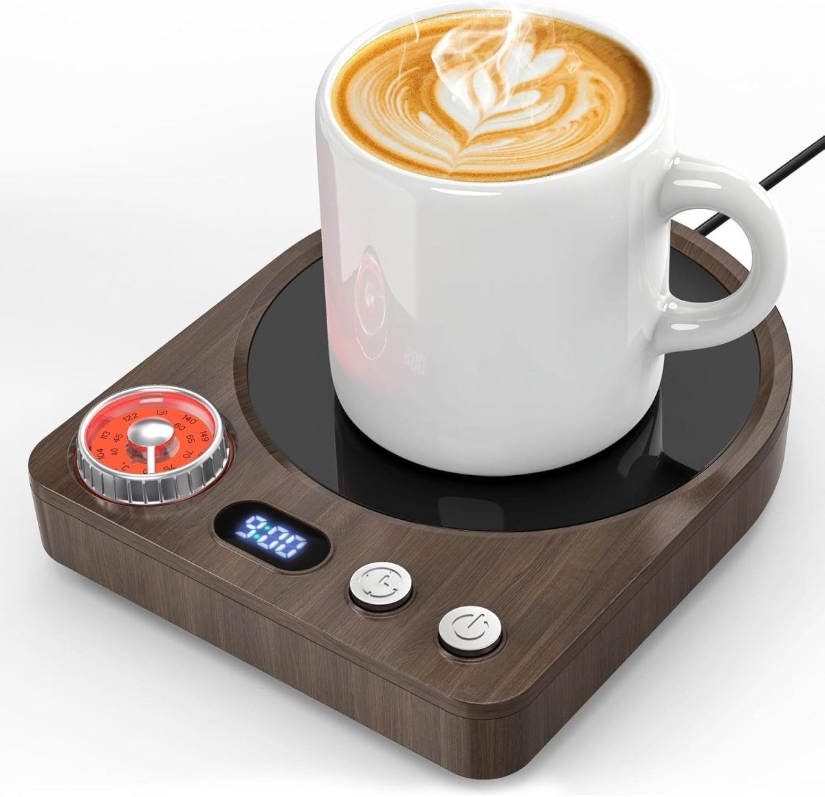 Coffee Mug Warmer 40 - 80°C Desk Cup Heater Timer LED Display - Kwikley
