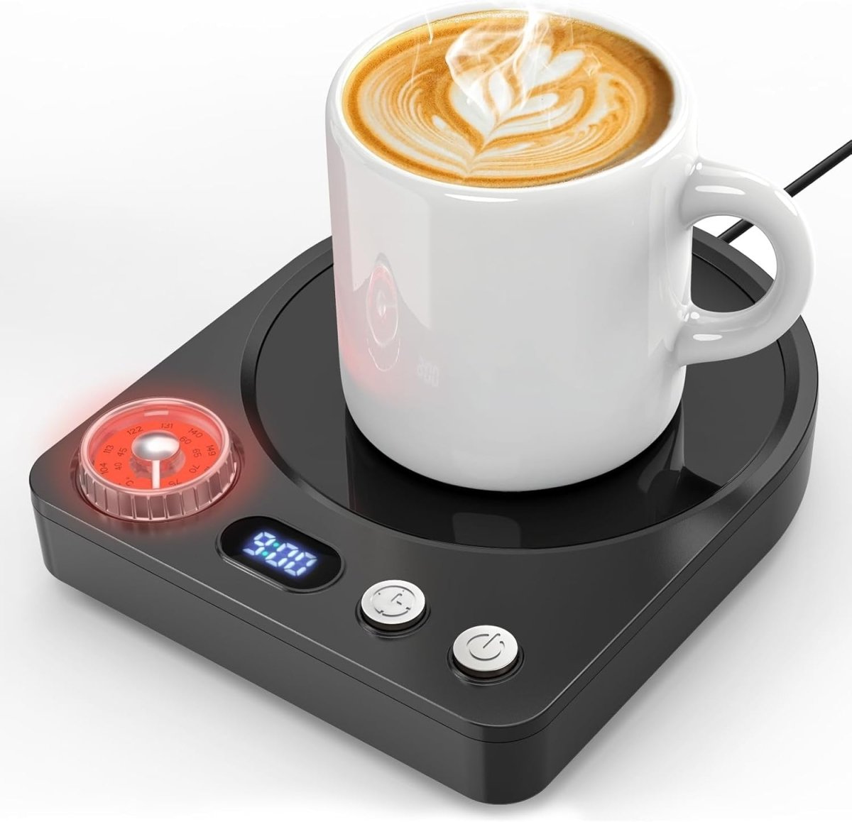 Coffee Mug Warmer 40 - 80°C Desk Cup Heater with Timer & Display - Kwikley