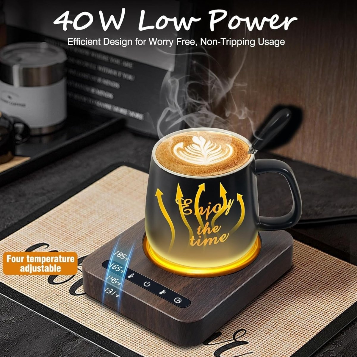 Coffee Mug Warmer Set 4 Temp 12H Timer Desk Cup Heater - Kwikley