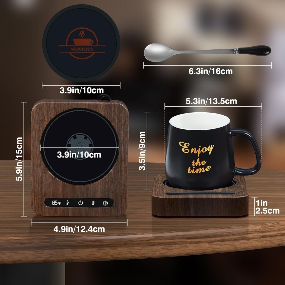 Coffee Mug Warmer Set 4 Temp 12H Timer Desk Cup Heater - Kwikley
