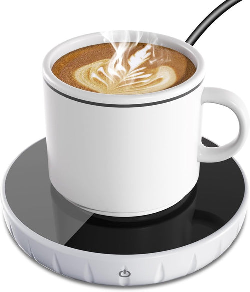 Coffee Mug Warmer White LCD Touch 3 Temp 8H Auto Shut Off Desk - Kwikley