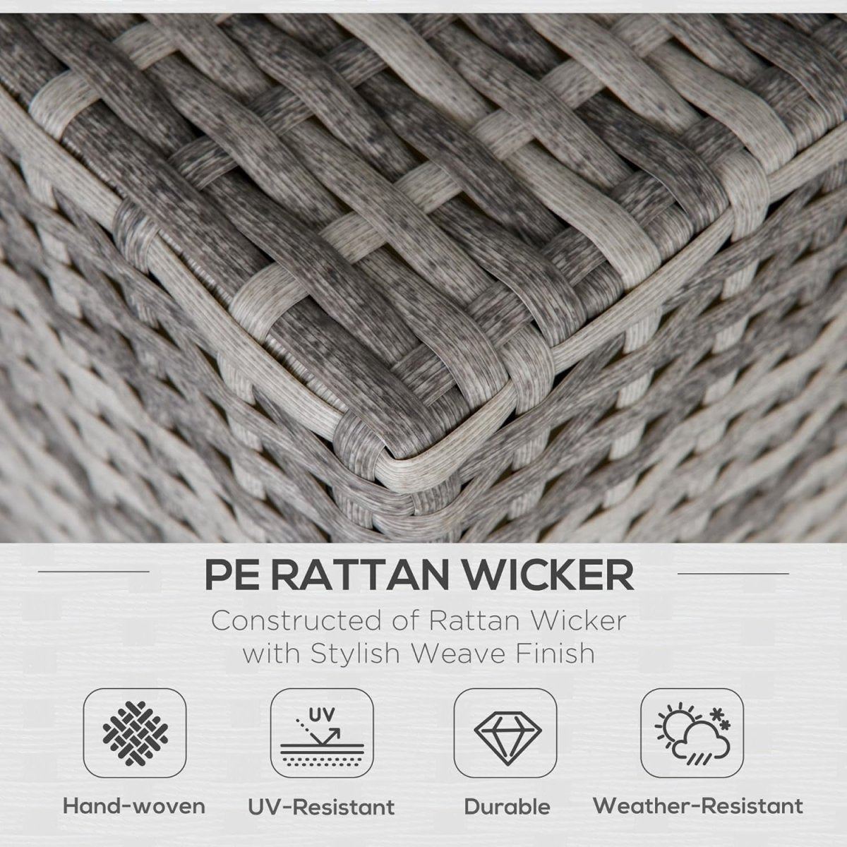 Compact Armless Rattan Lounge Chair with Cushion Modular Garden Relax Seat - Kwikley