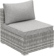 Compact Armless Rattan Lounge Chair with Cushion Modular Garden Relax Seat - Kwikley